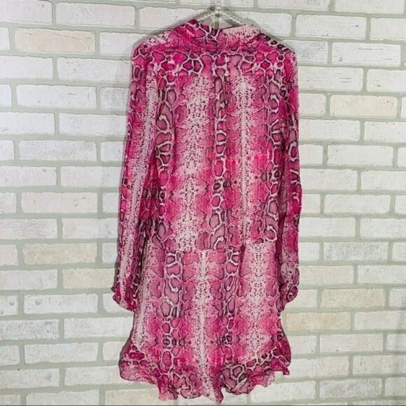 Rocco Sand NWT Lexi Pink Snake Print Wrap Dress Size S - Picture 10 of 12